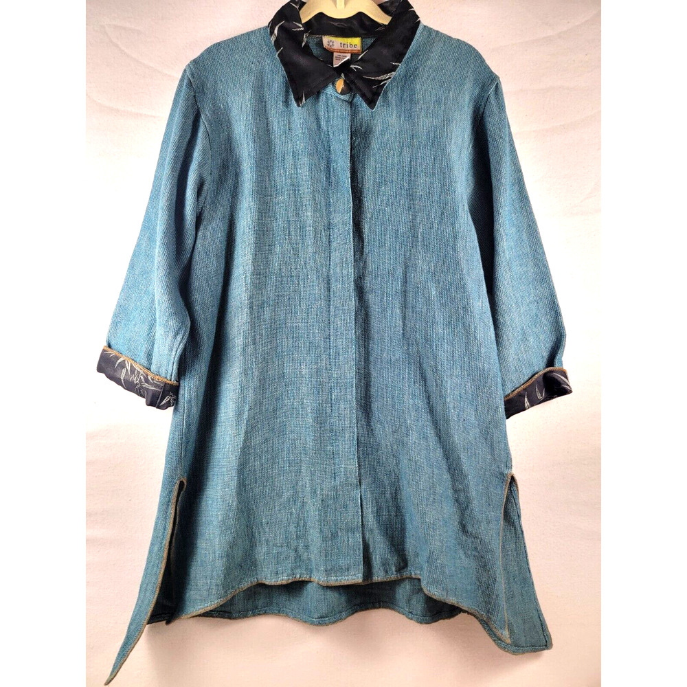 Vintage Tribe A People United Artsy Cotton Asian Inspired Jacket Tunic M